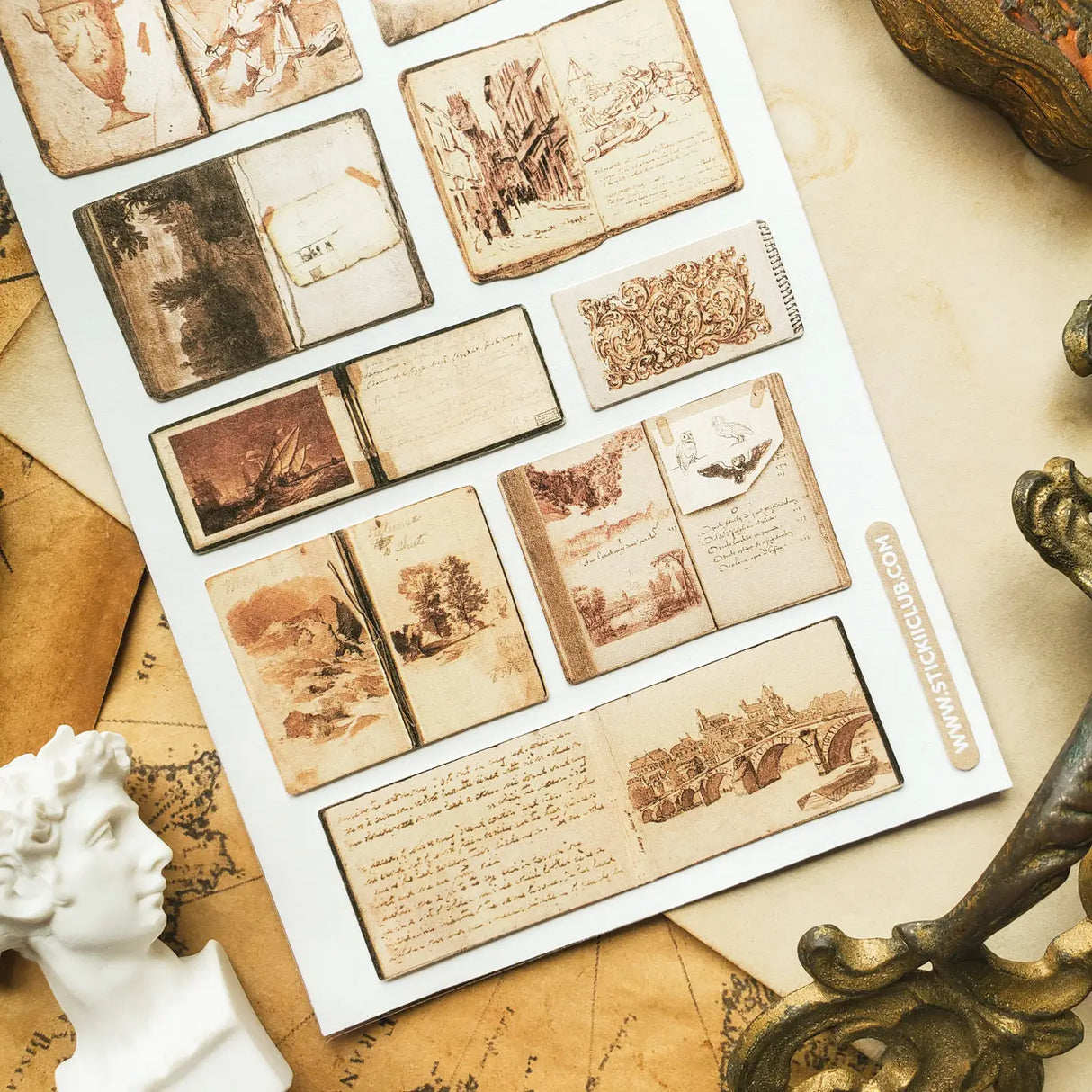 ✒️📖 Step into the pages of time, where weathered journals hold sketches of distant cities, curious inventions, and moments of observation. From studies of animals to architectural wonders and ancient landscapes, this collection reads like an artist’s traveling journals, filled with observations, experiments, and stories sketched along the way.