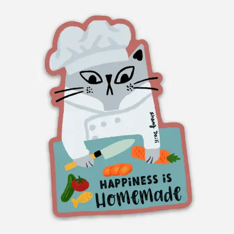 Cat Cooking A Meal Magnet by ShangDaili
This magnet is to promote healthy diet and homemade food. Cooking is therapeutical. Cooking promotes mental health, and provides a balanced healthy diet. Make cooking with the loved ones part of your daily life.

2.2″ × 3″ magnet.