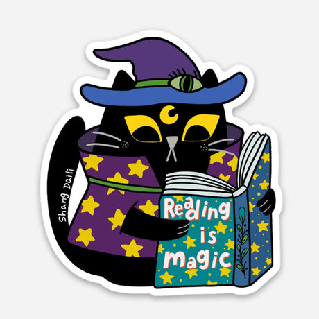 Reading Is Magic Vinyl Sticker by ShangDaili

Only a true cat person would understand exactly how to capture a cats complex personality in a single image. ShangDaili is the perfect artist to represent all cat lovers with their wonderful art!