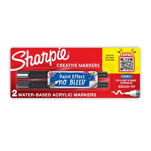 Sharpie Creative Markers Brush Tip 2 Color (Black & White)