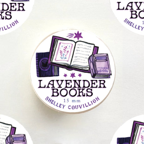 Add a little literary magic to your crafts with this Lavender Books Washi Tape!