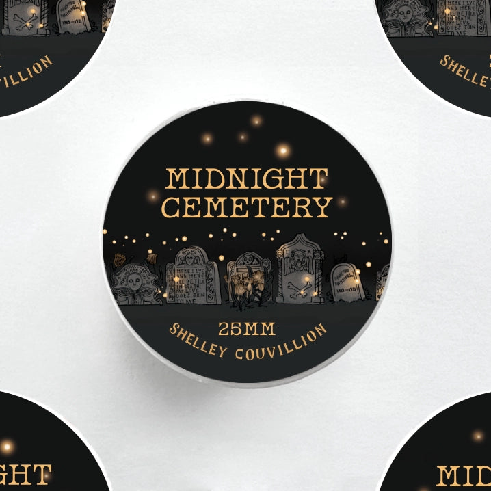 Step into a quiet summer evening beneath the moonlight with Midnight Cemetery Washi Tape.