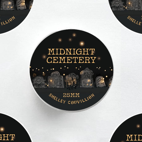 Step into a quiet summer evening beneath the moonlight with Midnight Cemetery Washi Tape.
