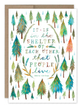 Shelter Of Each Other Anniversary Greeting Card