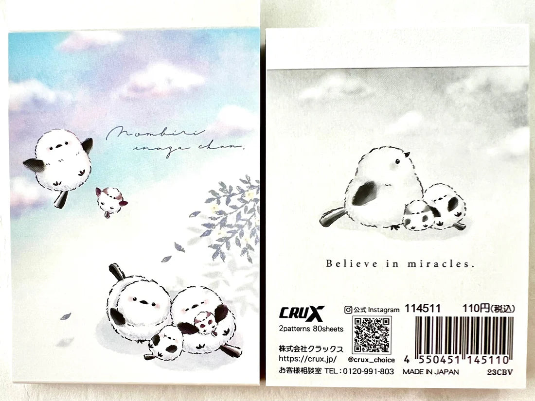 Shima Enaga Snow Birds Sunrise Mini Notepad Believe in Miracle