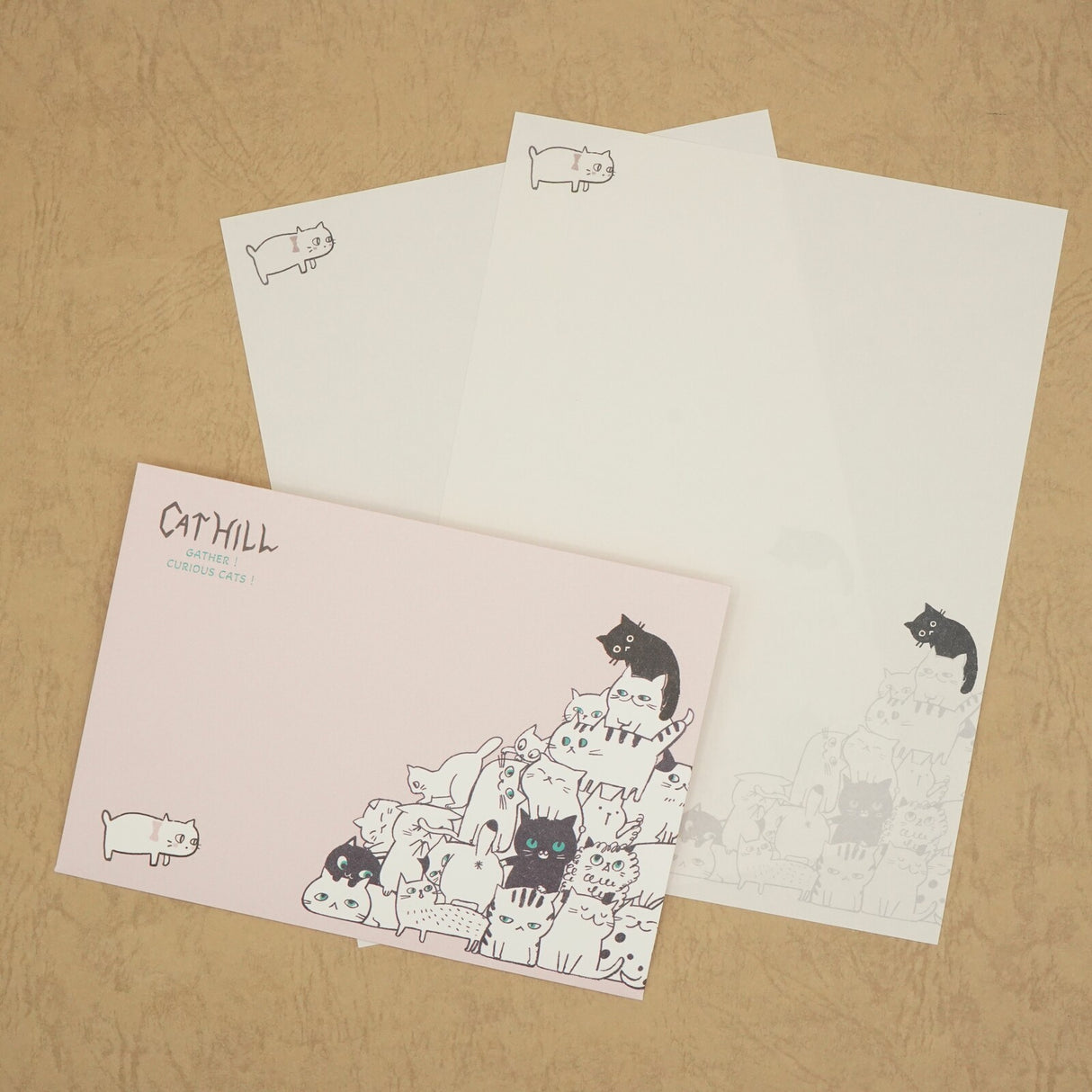 Shinzi Katoh Cat Hill Letter Set - Pink