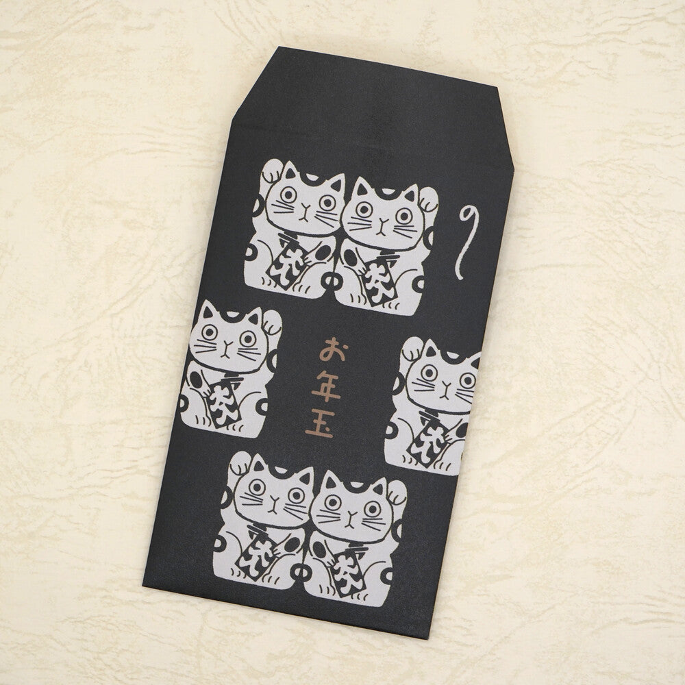 Shinzi Katoh Small Money Envelope - Dual Maneki-neko (3 pcs)