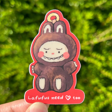 Shooley - Lafufus Need Love Too Vinyl Sticker

Dishwasher safe
Size: 2.6”
Soft matte vinyl