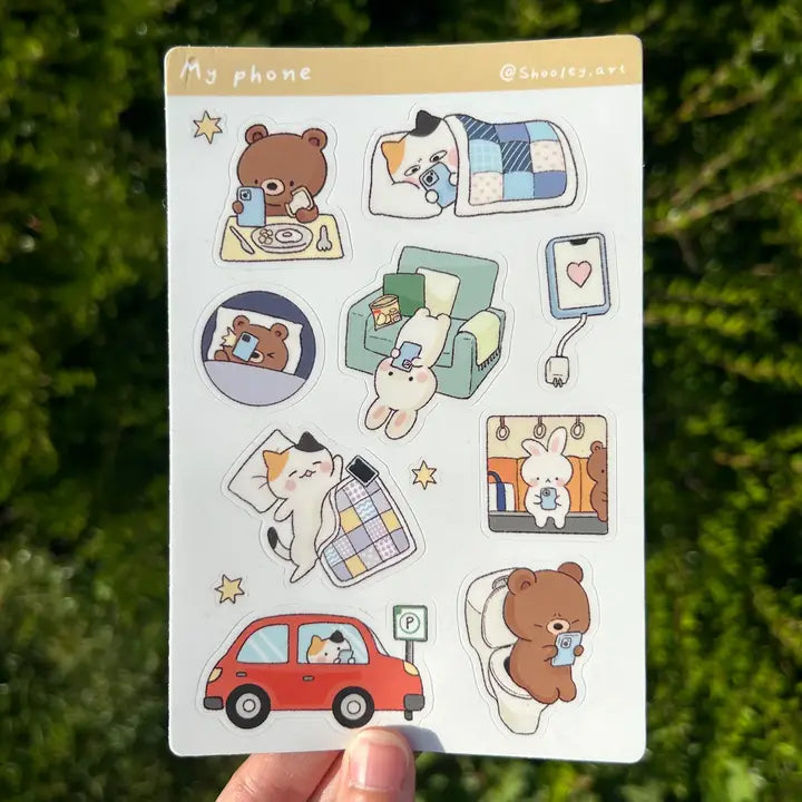 Shooley - Phone Lover Vinyl Sticker Sheet – Little Craft Place