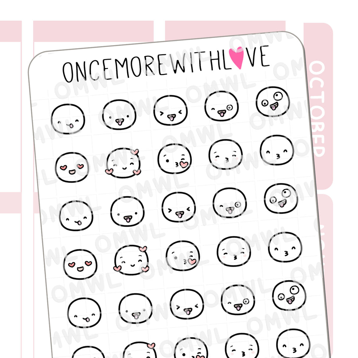 Silly face emojis! We have 7 other sheets with different designs too!


