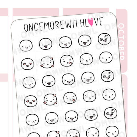 Silly face emojis! We have 7 other sheets with different designs too!

