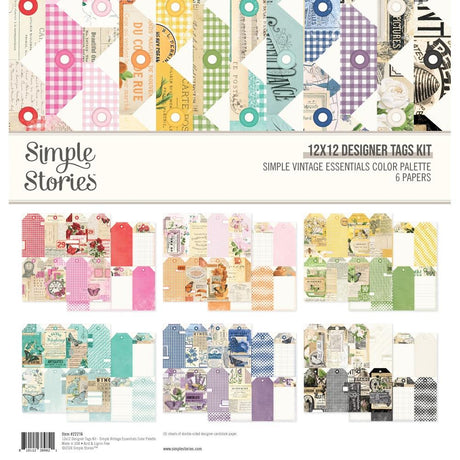 Simple Vintage Essentials Color Palette Designer Tags Kit 12"X12"