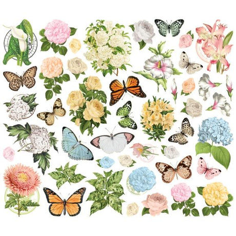 Enjoy a pack of 46 different die cut ephemeras inspired by flowers and nature to add an elegant touch to all your journal pages. Suitable for junk journaling, scrapbooking, and more creative arts!