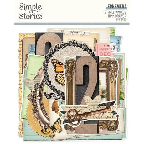 Enjoy a pack of 28 different large die cut ephemeras inspired by vintage items to add an elegant touch to all your journal pages. Suitable for junk journaling, scrapbooking, and more creative arts!