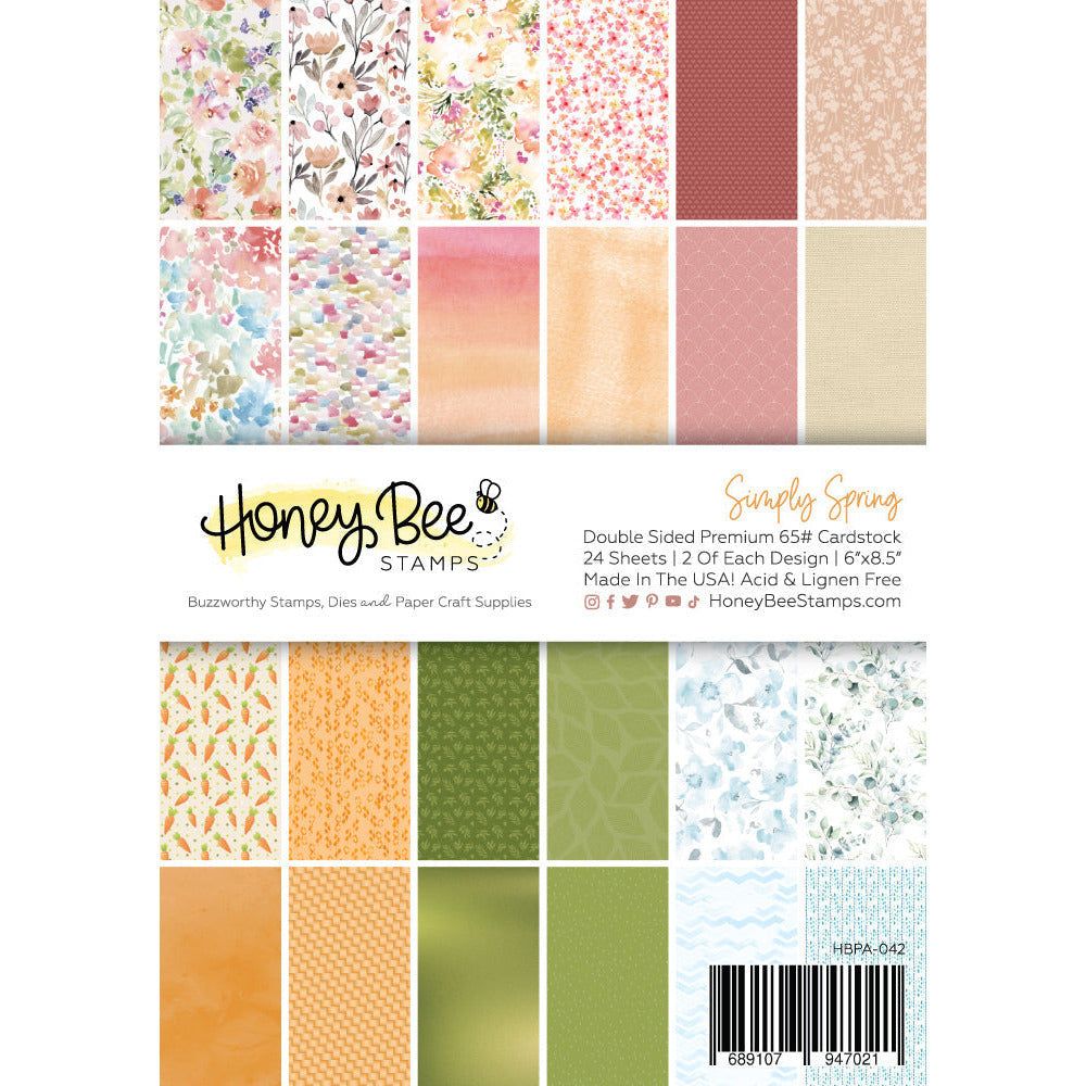 Add a fresh, playful touch to your cards and paper crafts with our exclusive 6" x 8.5" cardstock pads! This beautiful spring-themed pad features hand-painted watercolor floral backgrounds and versatile patterns perfect for both feminine and masculine designs. It includes 24 double-sided sheets with 24 coordinating patterns, all printed on smooth satin finish 65# cover cardstock for a luxurious feel. Acid and lignin-free for lasting quality. Made with love in the USA!