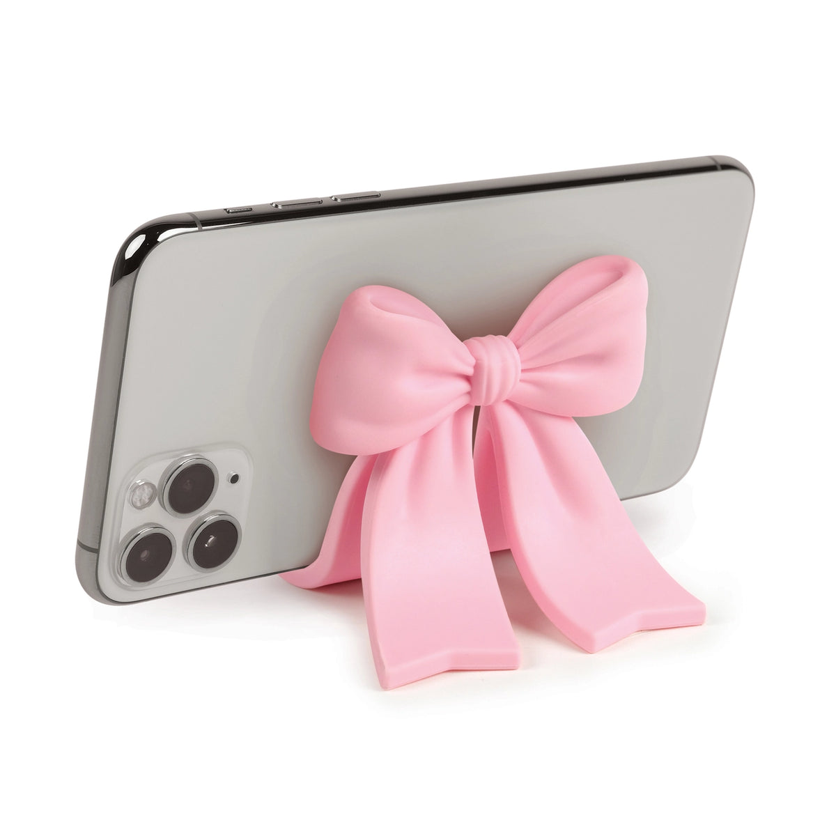 Sitting Pretty Bow Phone Stand

Why settle for a boring stand when you can have your phone Sitting Pretty? Fred’s coquette-inspired phone stand features a cute bow design that’s pretty, pink, and perfectly poised for scrolling, streaming, and staying hands-free. Made from soft-touch rubber, it’s equally fashionable as it is functional.

Measures 2.6" x 2.4" x 2.4"&nbsp;
Design by Winsor Pop, Fred Studio.