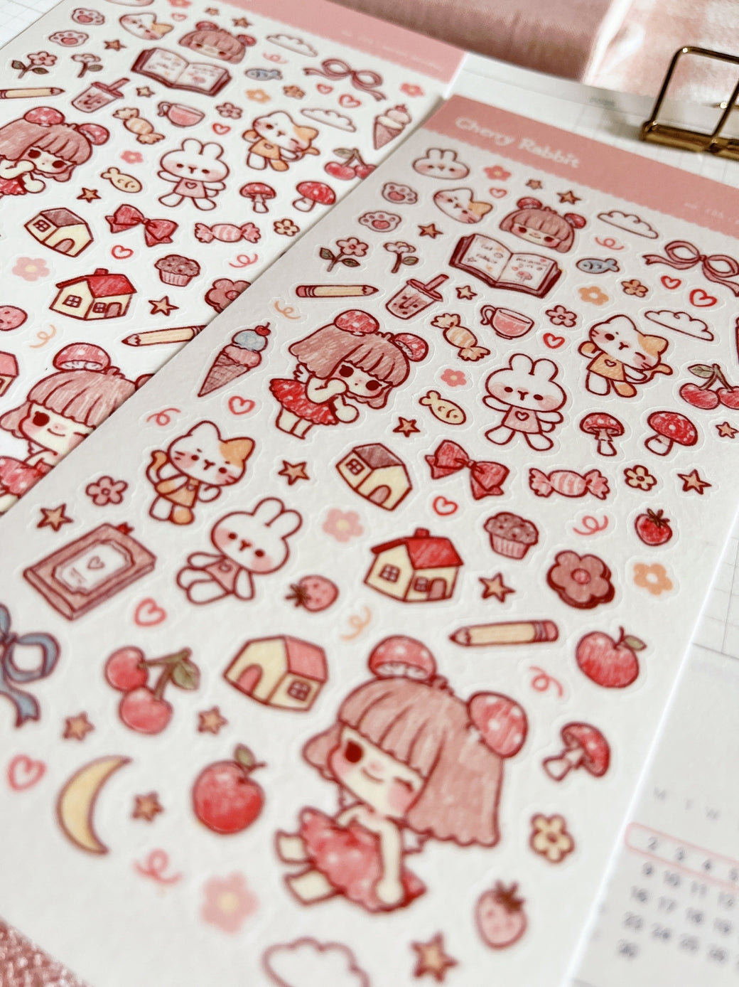 Cherry Rabbit Sketch Doodles Sticker Sheet – Little Craft Place