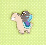 Sloth and Alpaca Adventurer Pin