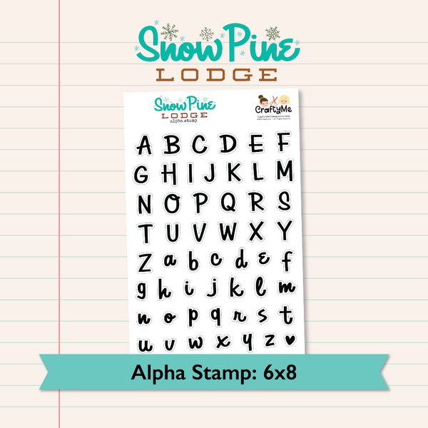 Snow Pine Lodge Alphabet 6X8 Clear Stamp Set