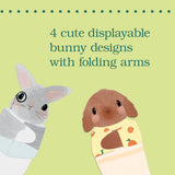This adorable stationery lets you send your message wrapped up in a snuggly bunny hug! With folded hugging arms so the bunnies can sit up to be displayed, each of these 12 cute greeting cards and envelopes will send a big bunny snuggle to your friends and family. Perfect for hoppy occasions, springtime affections, Easter greetings, and any reason to send a long-distance hug.

VARIETY OF BUNNIES: This set includes four adorable bunny designs, appropriate for any occasion that requires a big hug, happy or sad