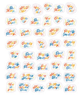 So. Many. Feelings Stickers. Pipsticks Sticker Book Collection of colorful motivational stickers with various phrases.