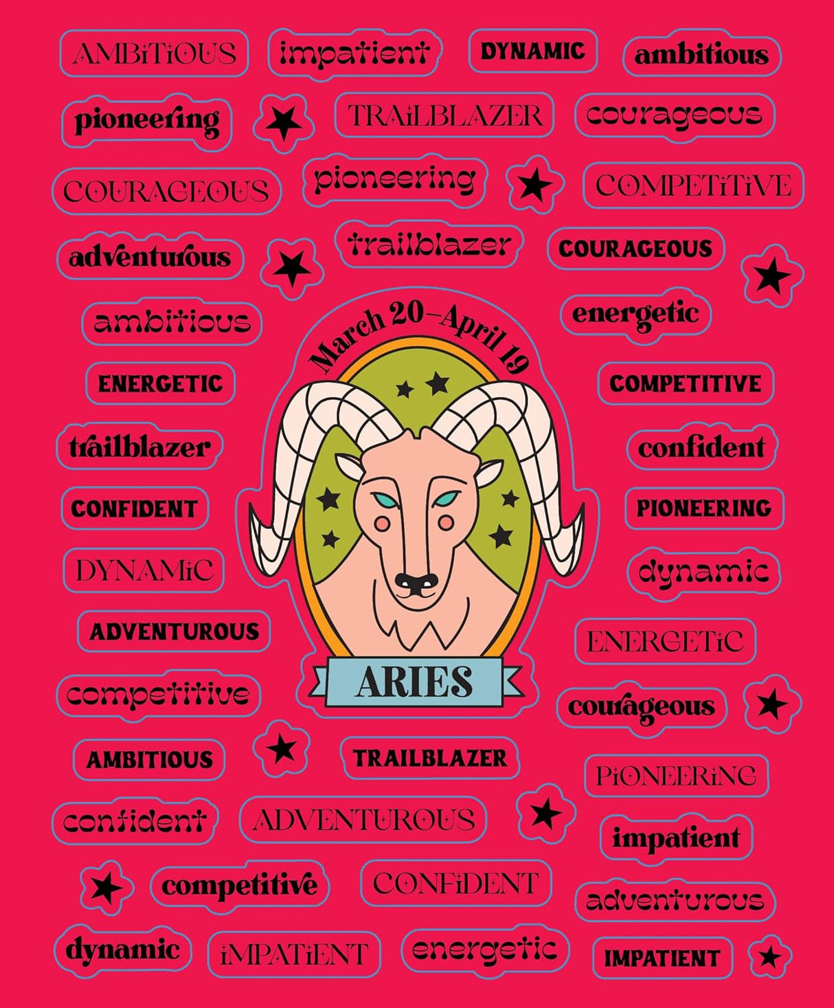 So. Many. Astrology Stickers. features 2,565 fun and trendy stickers that celebrate all zodiac signs. What's your zodiac sign? And how about your moon and rising signs? This magical sticker book will help you sticker all the things with your iconic personality traits (Aries = ambitious), empowering phrases (If you want it done right, ask a Taurus), and compatibility (Libra ♥ Gemini), plus cute symbols, constellations, and more. All perfect for decorating notes and birthday cards, planners, and journals.