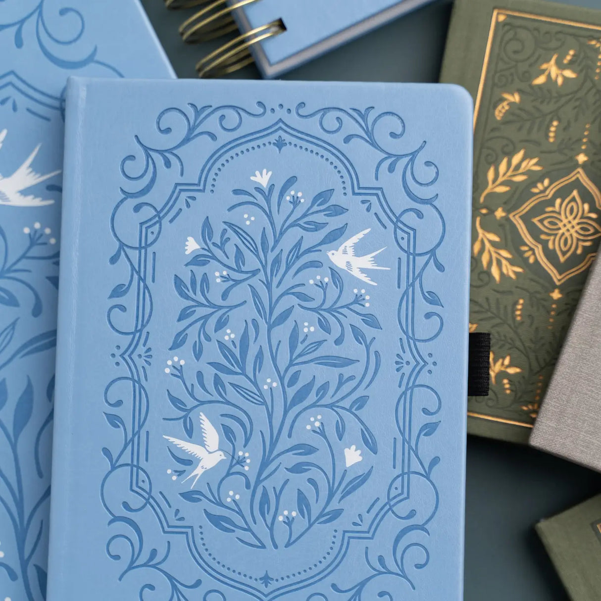 Archer and Olive - Songbird in Blue Dot Grid A5 Notebook