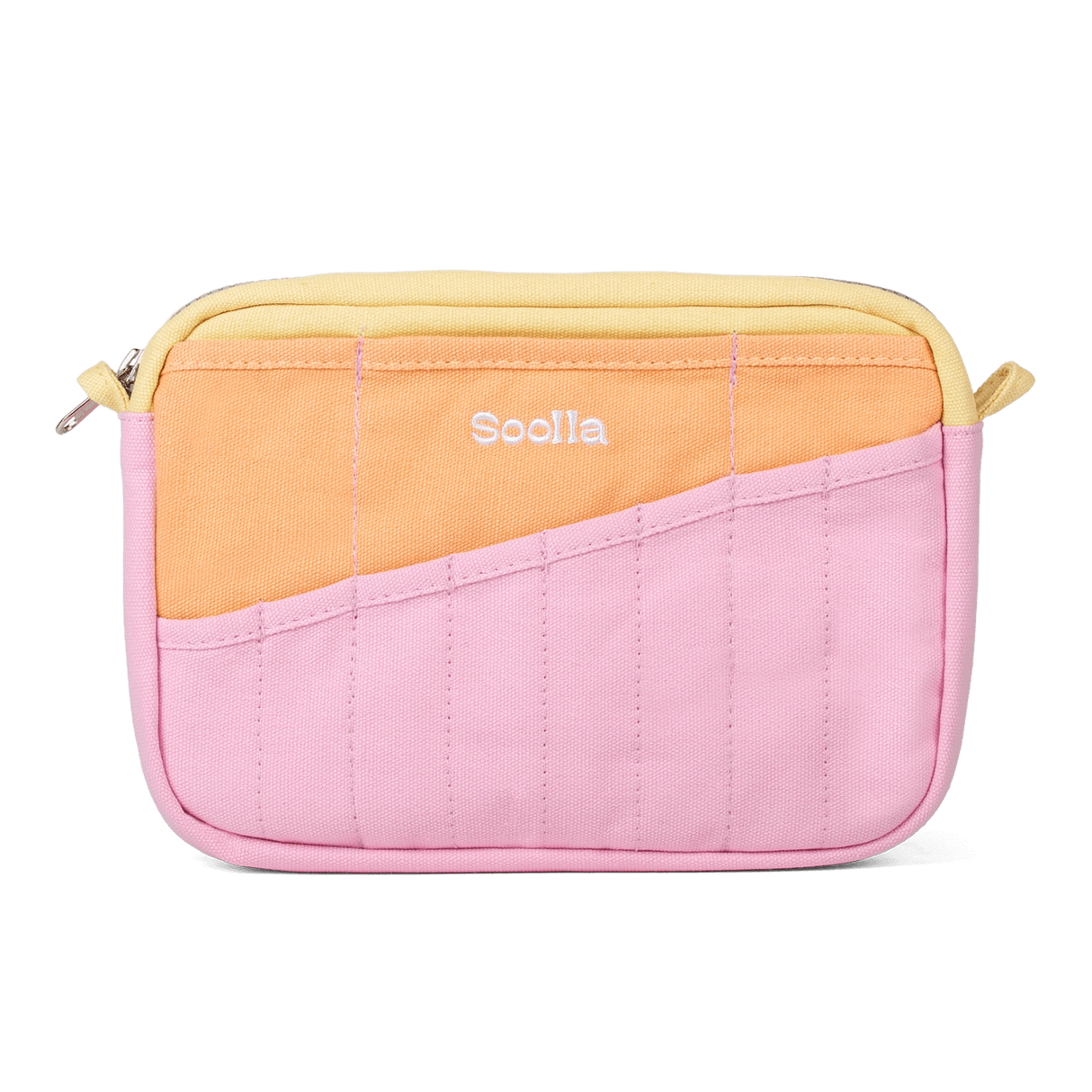 Front layout: 8 slanted pockets + 3 directly behind
Interior: Main compartment fits an A5 notebook; two open compartments on each wall
Back panel: 3 wide exterior pockets + one full-length slip pocket&nbsp;
Quick-drying duck canvas — sturdy, breathable, and machine-washable
Convertible design — hooks for your own strap or a Soolla strap (coming soon)&nbsp;
Structured silhouette — holds its shape even when lightly packed
Full-width YKK zipper — smooth and durable
Compact profile — fits inside larger bags or 