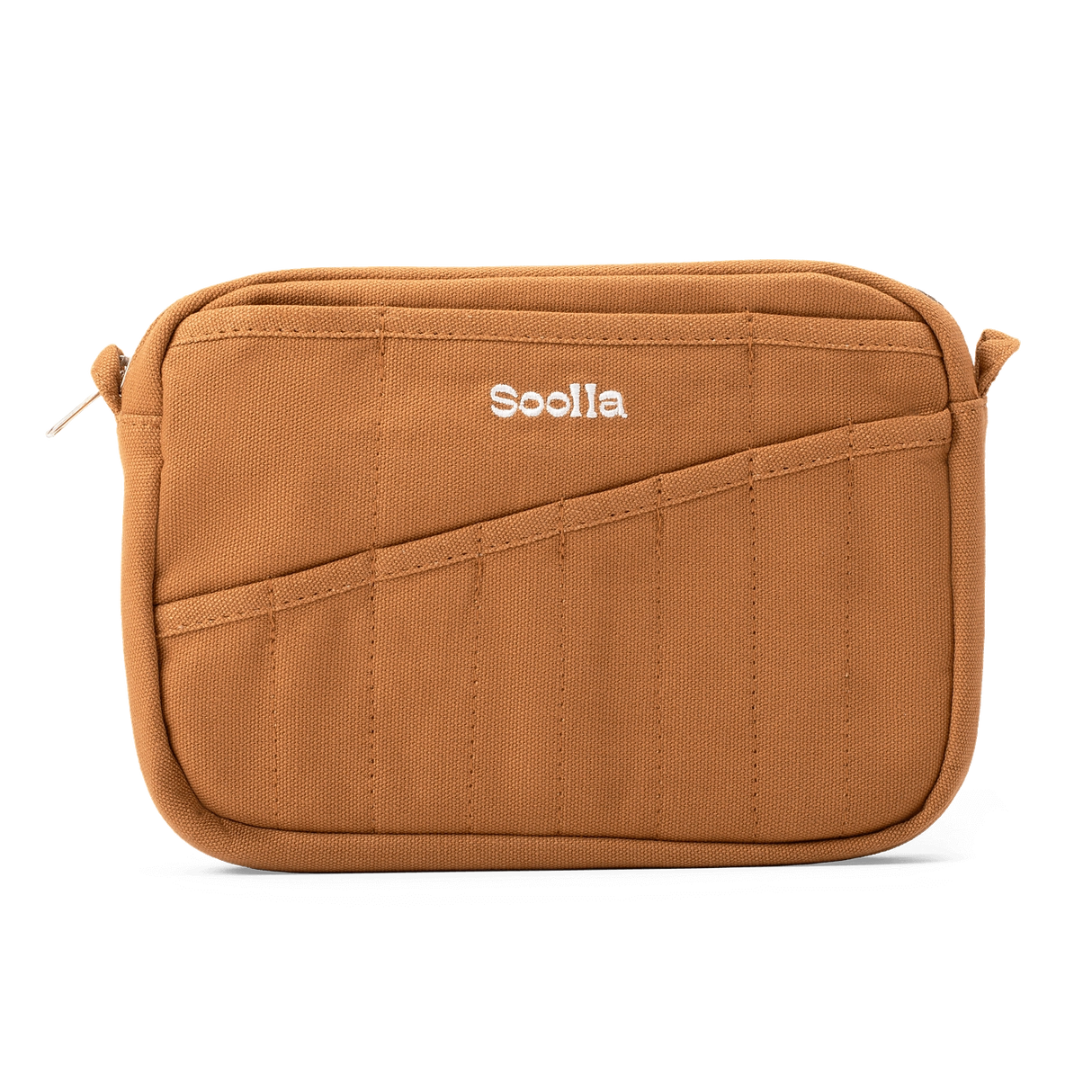 Features &amp; Specs

Front layout: 8 slanted pockets + 3 directly behind
Interior: Main compartment fits an A5 notebook; two open compartments on each wall
Back panel: 3 wide exterior pockets + one full-length slip pocket&nbsp;
Quick-drying duck canvas — sturdy, breathable, and machine-washable
Convertible design — hooks for your own strap or a Soolla strap (coming soon)&nbsp;
Structured silhouette — holds its shape even when lightly packed
Full-width YKK zipper — smooth and durable
Compact profile — fits 