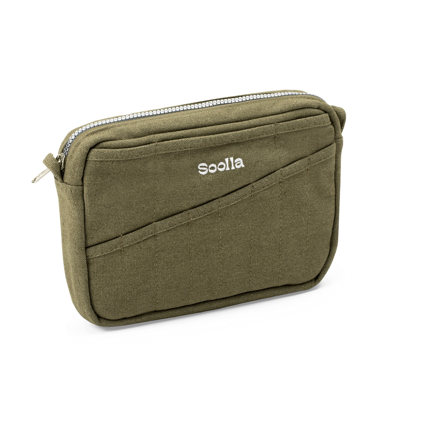 Features &amp; Specs

Front layout: 8 slanted pockets + 3 directly behind
Interior: Main compartment fits an A5 notebook; two open compartments on each wall
Back panel: 3 wide exterior pockets + one full-length slip pocket&nbsp;
Quick-drying duck canvas — sturdy, breathable, and machine-washable
Convertible design — hooks for your own strap or a Soolla strap (coming soon)&nbsp;
Structured silhouette — holds its shape even when lightly packed
Full-width YKK zipper — smooth and durable
Compact profile — fits 