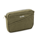 Features &amp; Specs

Front layout: 8 slanted pockets + 3 directly behind
Interior: Main compartment fits an A5 notebook; two open compartments on each wall
Back panel: 3 wide exterior pockets + one full-length slip pocket&nbsp;
Quick-drying duck canvas — sturdy, breathable, and machine-washable
Convertible design — hooks for your own strap or a Soolla strap (coming soon)&nbsp;
Structured silhouette — holds its shape even when lightly packed
Full-width YKK zipper — smooth and durable
Compact profile — fits 