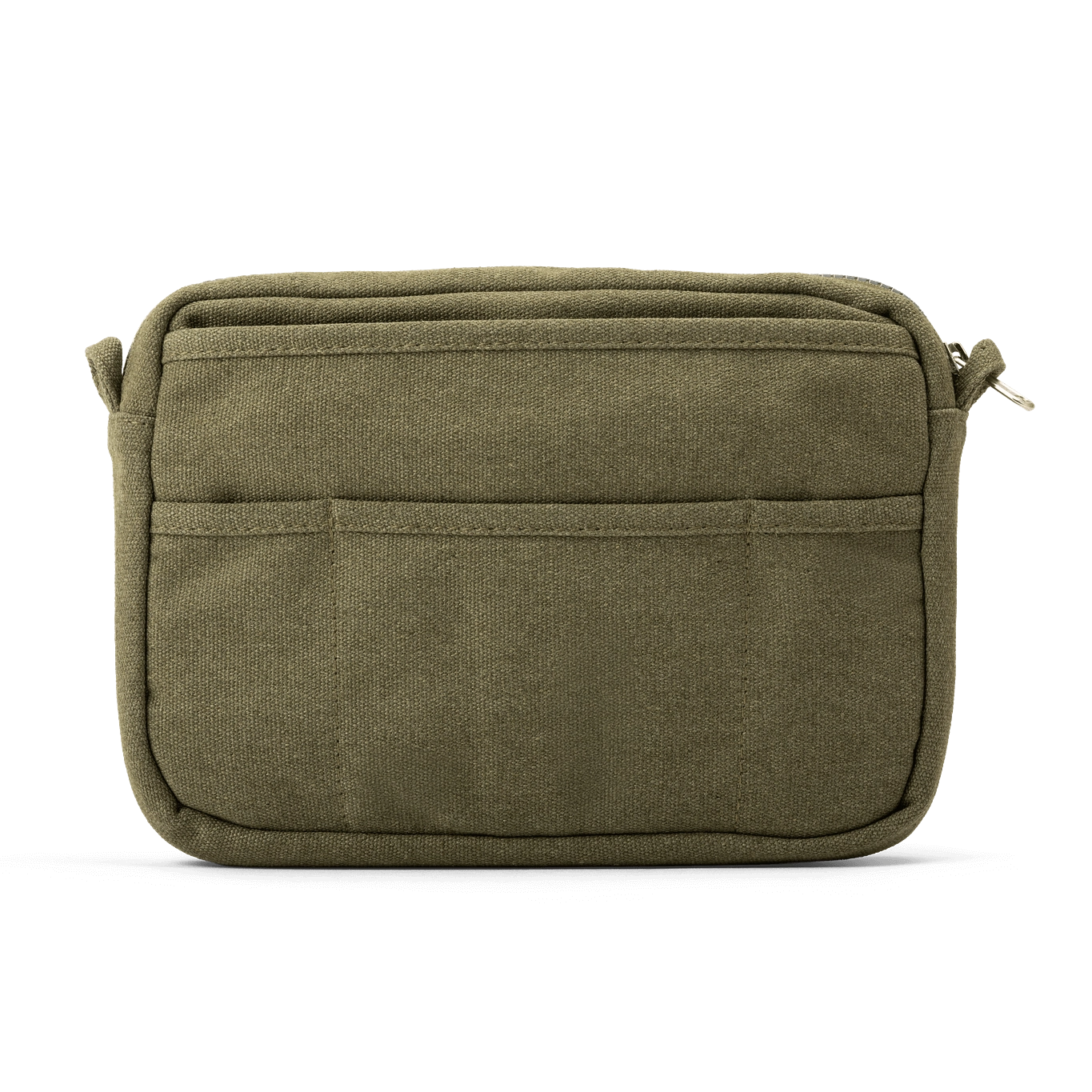 Features &amp; Specs

Front layout: 8 slanted pockets + 3 directly behind
Interior: Main compartment fits an A5 notebook; two open compartments on each wall
Back panel: 3 wide exterior pockets + one full-length slip pocket&nbsp;
Quick-drying duck canvas — sturdy, breathable, and machine-washable
Convertible design — hooks for your own strap or a Soolla strap (coming soon)&nbsp;
Structured silhouette — holds its shape even when lightly packed
Full-width YKK zipper — smooth and durable
Compact profile — fits 