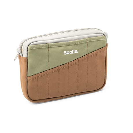 Features &amp; Specs

Front layout: 8 slanted pockets + 3 directly behind
Interior: Main compartment fits an A5 notebook; two open compartments on each wall
Back panel: 3 wide exterior pockets + one full-length slip pocket&nbsp;
Quick-drying duck canvas — sturdy, breathable, and machine-washable
Convertible design — hooks for your own strap or a Soolla strap (coming soon)&nbsp;
Structured silhouette — holds its shape even when lightly packed
Full-width YKK zipper — smooth and durable
Compact profile — fits 