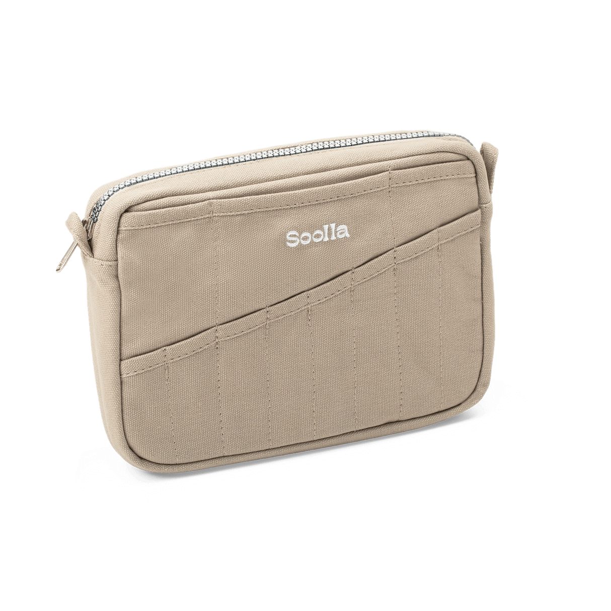 Features &amp; Specs

Front layout: 8 slanted pockets + 3 directly behind
Interior: Main compartment fits an A5 notebook; two open compartments on each wall
Back panel: 3 wide exterior pockets + one full-length slip pocket&nbsp;
Quick-drying duck canvas — sturdy, breathable, and machine-washable
Convertible design — hooks for your own strap or a Soolla strap (coming soon)&nbsp;
Structured silhouette — holds its shape even when lightly packed
Full-width YKK zipper — smooth and durable
Compact profile — fits 