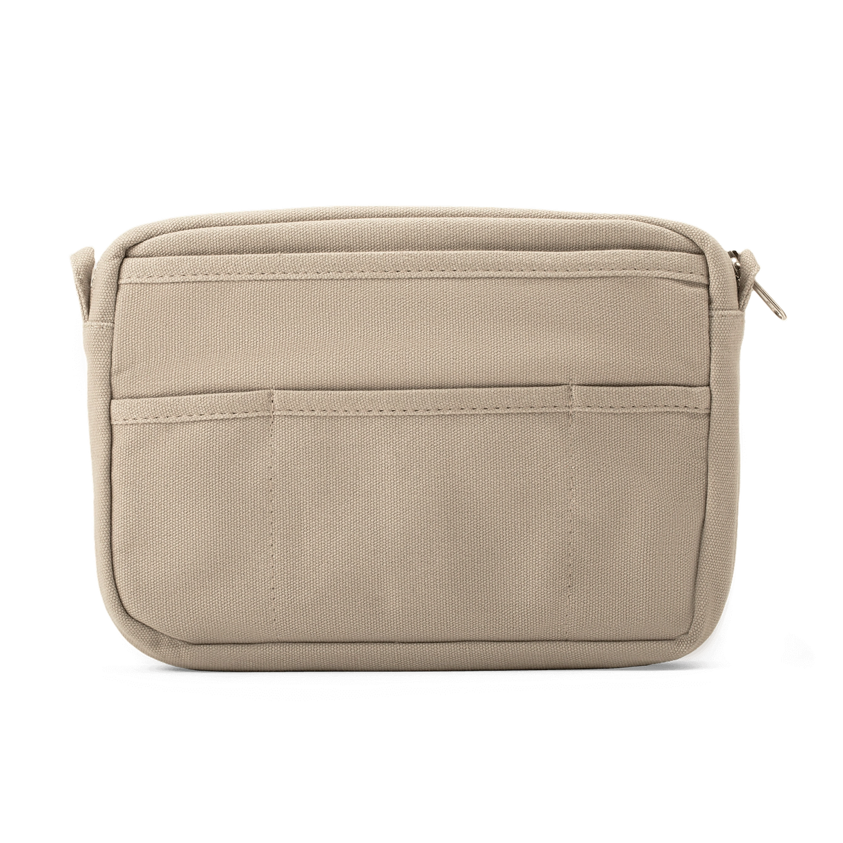 Features &amp; Specs

Front layout: 8 slanted pockets + 3 directly behind
Interior: Main compartment fits an A5 notebook; two open compartments on each wall
Back panel: 3 wide exterior pockets + one full-length slip pocket&nbsp;
Quick-drying duck canvas — sturdy, breathable, and machine-washable
Convertible design — hooks for your own strap or a Soolla strap (coming soon)&nbsp;
Structured silhouette — holds its shape even when lightly packed
Full-width YKK zipper — smooth and durable
Compact profile — fits 