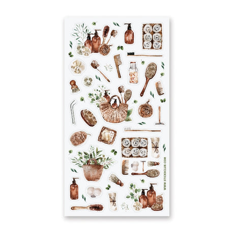 Hoja de calcomanías para un día de spa