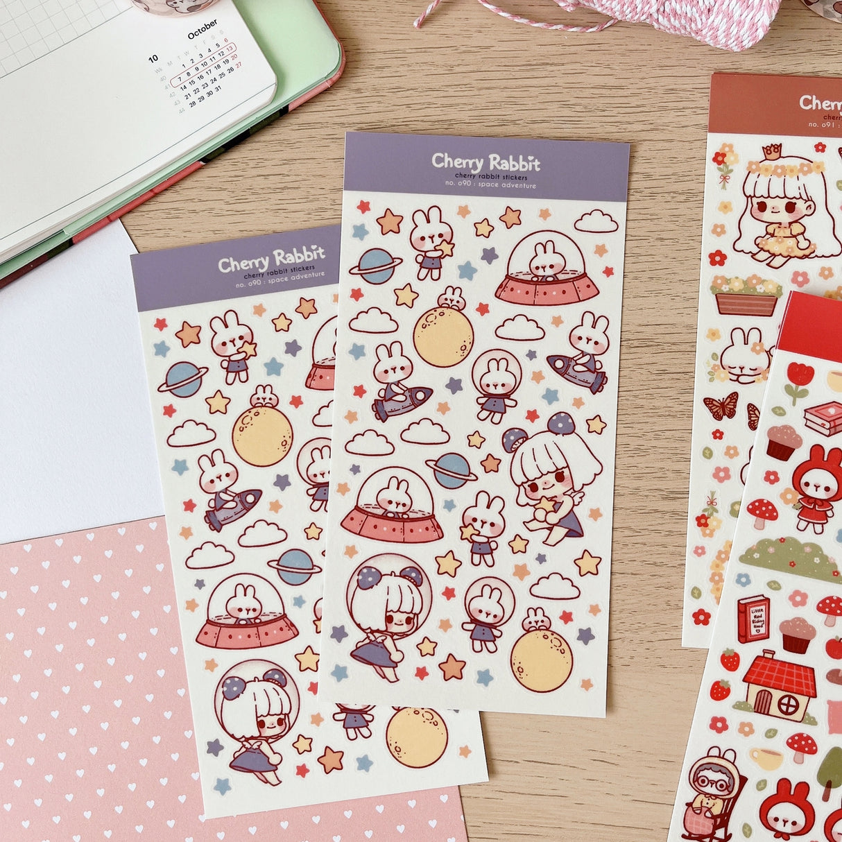 Cherry Rabbit Space Adventure Sticker