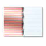 A cheerful, everyday notebook designed to brighten your workspace and spark creativity. Whether you’re journaling, planning, doodling, or organizing your day, it’s a delightful companion for home, school, or the office.

A-5 Spiral Notebook
5 3/4" x 8 1/4"
Sturdy double-spiral binding
Heavy Cover Stock with 3 layers of 400 gsm
160 ruled pages
Natural white text paper