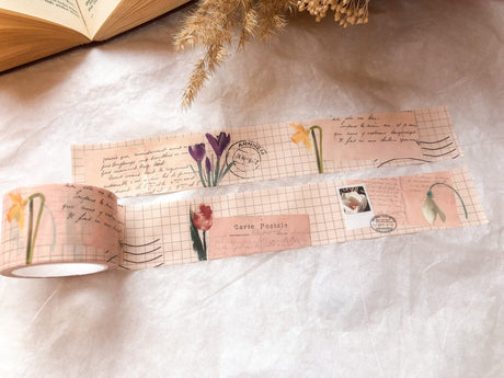 Cinta washi con flores de primavera de 30 mm