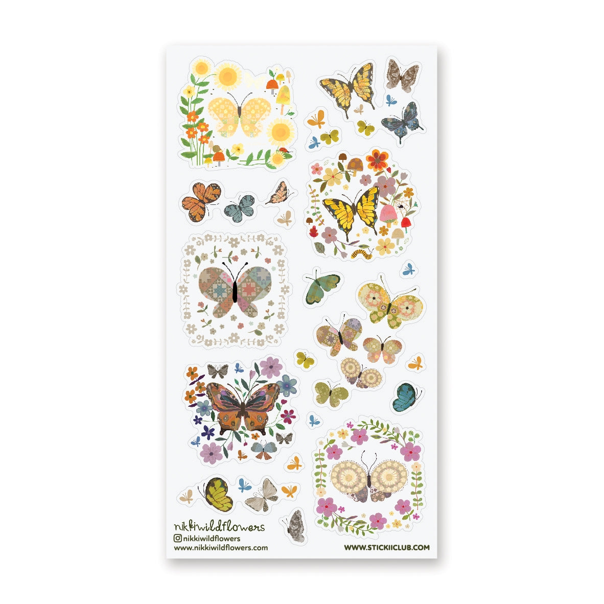 STICKII Spring Butterflies Sticker Sheet