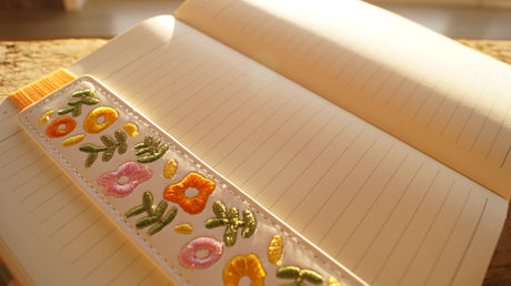 Spring Garden - Embroidered Elastic Bookmark