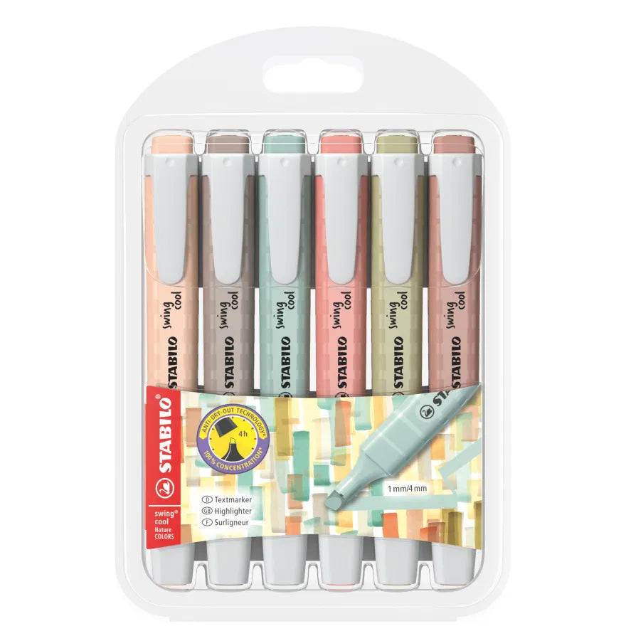 Highlighter STABILO swing cool NatureCOLORS - Pack of 6