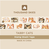 Tabby Cats Stamp Washi Tape Thousand Skies