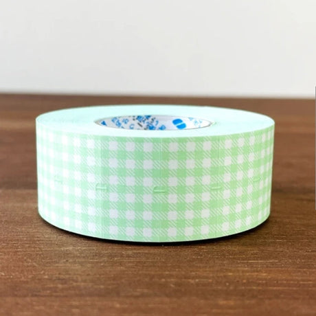 Stamp Marche Gingham Label Sticker Roll - Mint

Label stickers with Stamp Marche original designs.&nbsp;These are stickers originally for price tag applicators,now featuring a gingham check pattern!&nbsp;They can also be used to seal letters and envelopes, or as decorative materials for your planner. Fold them in half to use as index stickers or write or stamp them. Each pack contains 1,000 stickers with the same design, making them ideal for daily use or sharing.

Product Size: Approx. 55 x 21.6 mm in diam