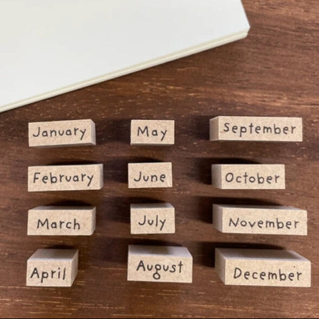 Stamp Marche Planner Wooden Stamp Set - Months

Add a touch of charm and structure to your planning with this weekday wooden stamp set. Perfect for journals, planners, calendars, and creative projects, these stamps make it easy to mark days of the week with a neat, consistent look. Whether you're organizing schedules, creating weekly spreads, or decorating your planner, this set adds both function and personality to your routine.

Made in Japan with high‑quality wood and rubber, it delivers crisp impression