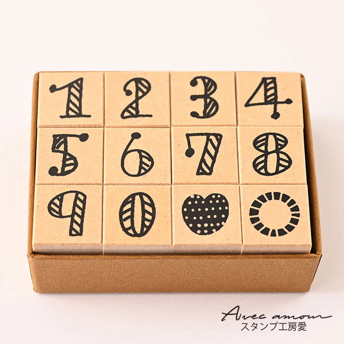 Stamp Studio Avec Amour Ai Number Stamp - Heart