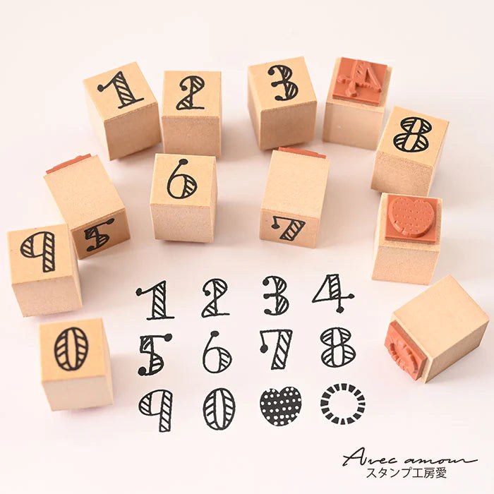 Stamp Studio Avec Amour Ai Number Stamp - Heart