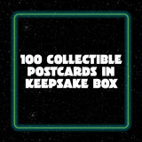 From the early adaptation of Star Wars: A New Hope in the 1970s through comics of the 1980s, 1990s, and 2000s, to the thrilling new adventures and characters of today, this box set of 100 collectible postcards showcases the best comic book covers to celebrate a galaxy far, far away . . .

 The Star Wars comic series has been one of the most popular comics since its first issue debuted in 1977. Beloved by fans for its supplemental storytelling and galaxy-building, the series has introduced numerous character