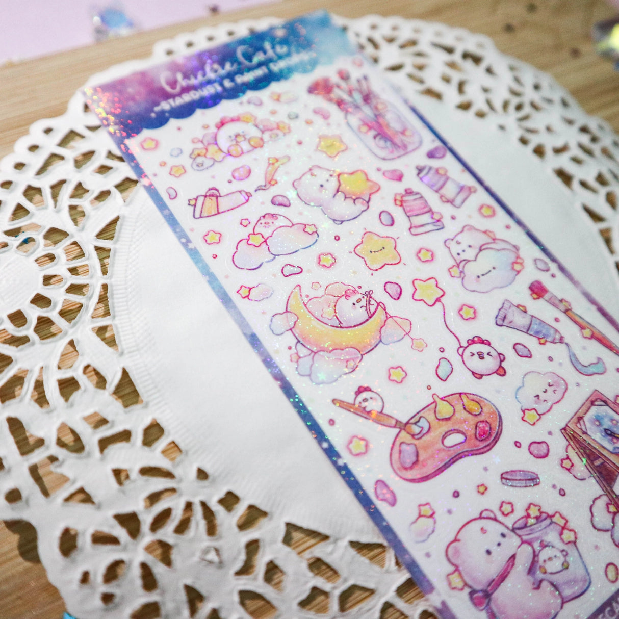 These stickers are perfect for decorating your personal belongings, journals, planners, penpal letters, or something you can stare at all day...basically, anything you want as long as it makes you happy

Details

Handmade
Star Holographic Vinyl
Vinyl: UV Resistant, Waterproof, Weatherproof, Tearproof, Scratchproof
Advised using tweezers for easy removable of stickers&nbsp;
Dimension: 3" x 6.5" (Large)&nbsp;