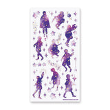 Hoja de pegatinas con siluetas de estrellas